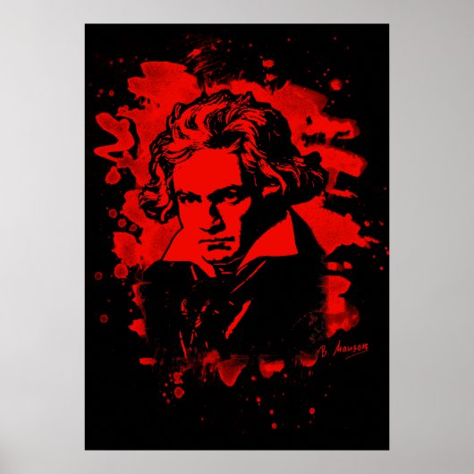 Ludwig Van Beethoven Tribute (red) Poster (Voorkant)
