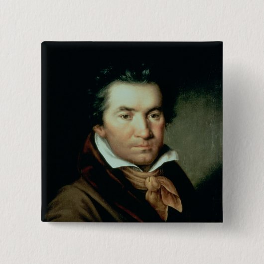 Ludwig van Beethoven Vierkante Button 5,1 Cm (Voorkant)