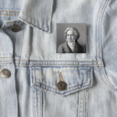 Ludwig van Beethoven Vierkante Button 5,1 Cm (In situ)