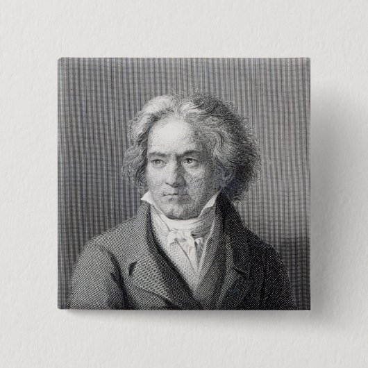 Ludwig van Beethoven Vierkante Button 5,1 Cm (Voorkant)