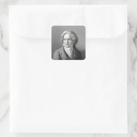 Ludwig van Beethoven Vierkante Sticker (Tas)