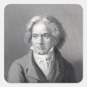 Ludwig van Beethoven Vierkante Sticker (Voorkant)