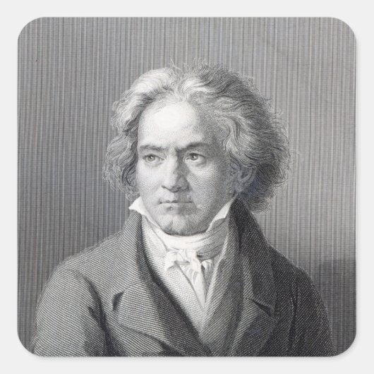 Ludwig van Beethoven Vierkante Sticker (Voorkant)