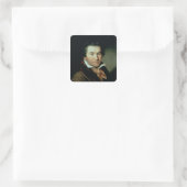 Ludwig van Beethoven Vierkante Sticker (Tas)