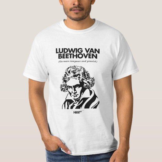Ludwig Van Beethoven wit T-shirt (Voorkant)