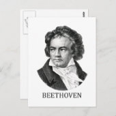 Ludwig van Beethoven, zwart Briefkaart (Voorkant / Achterkant)