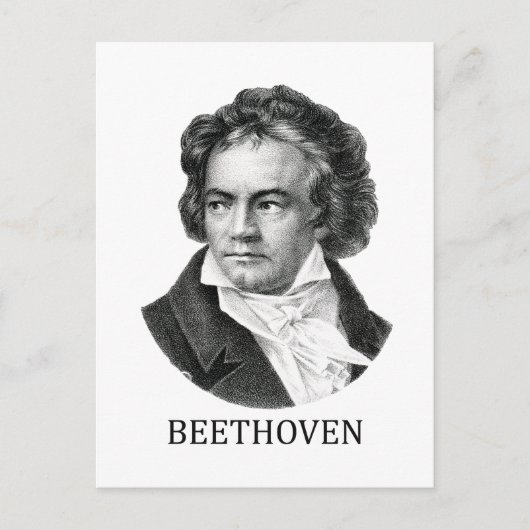 Ludwig van Beethoven, zwart Briefkaart (Voorkant)