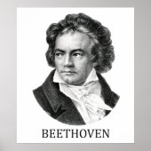Ludwig van Beethoven, zwart Poster (Voorkant)