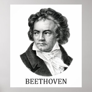 Ludwig van Beethoven, zwart Poster