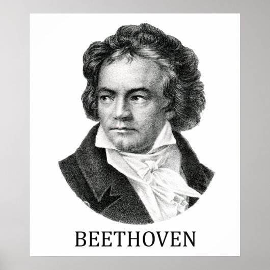 Ludwig van Beethoven, zwart Poster (Voorkant)