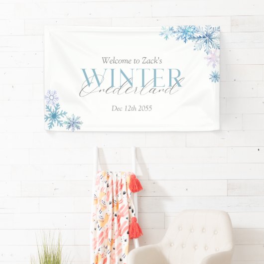lue Winter Wonderland Snowflake First Birthday  Spandoek (Insitu)