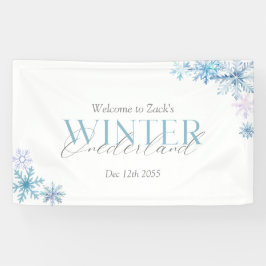 lue Winter Wonderland Snowflake First Birthday Spandoek