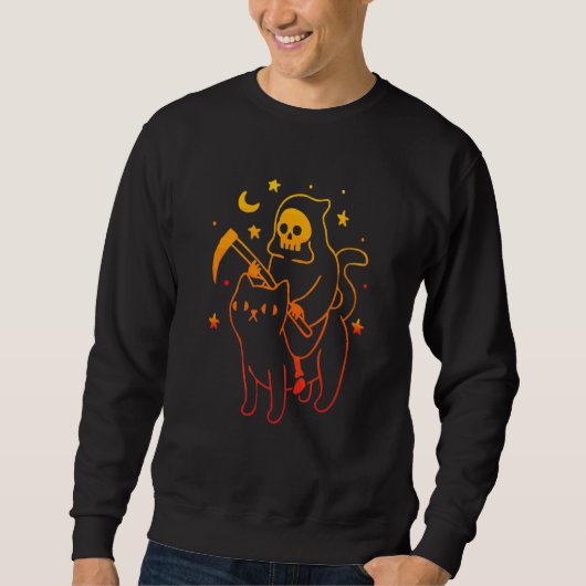 Luer Riding Duivel Cat Skeleton Trui (Voorkant)