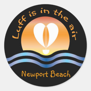 Luffers Sunset_Luff is in de air Newport Beach Ronde Sticker