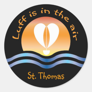 Luffers Sunset_Luff is in de lucht St. Thomas Ronde Sticker