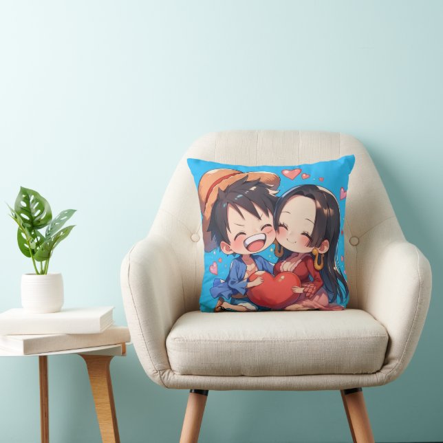 Luffy & Boa Hancock Anime Kussensloop Kussen (Stoel)