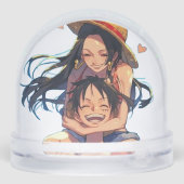 Luffy & Boa Hancock Anime Snow Globe Sneeuwbol (Achterkant)