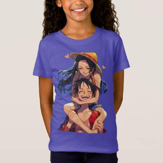 Luffy & Boa Hancock Girls’ T-Shirt (Voorkant)