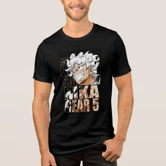 Luffy Gear 5 Gymshirt Tri-Blend Shirt (Voorkant)