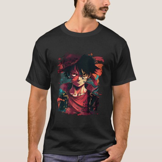 Luffy Illustratie - Anime Style Artwork T-Shirt (Voorkant)