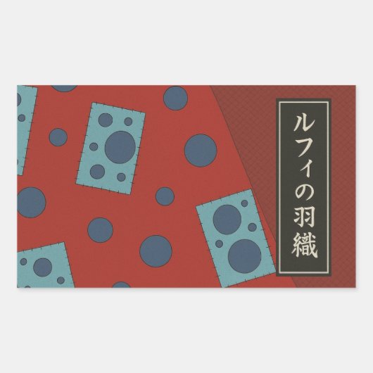 luffy kimino rechthoekige sticker (Voorkant)