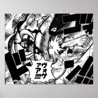 Luffy Punches Celestial Dragon One Piece Poster