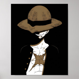 Luffy Shadow Poster | One Piece Minimalist Anime W