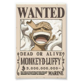 Luffy Wanted Anime Poster (Voorkant)