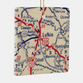 Lufkin TX  kaart Keramisch Ornament (Rechts)