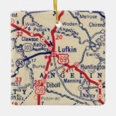 Lufkin TX  kaart Keramisch Ornament (Voorkant)