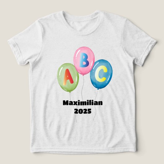 Luftballons ABC bunt - Schulkind 2026 | Tri-Blend Shirt (Design voorkant)