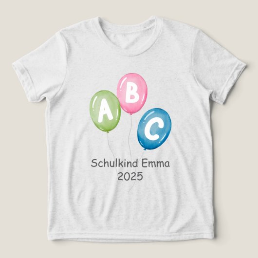 Luftballons ABC - Schulkind 2026 | Tri-Blend Shirt (Design voorkant)