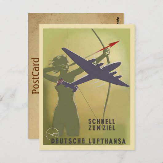 Lufthansa 1937 briefkaart (Voorkant / Achterkant)