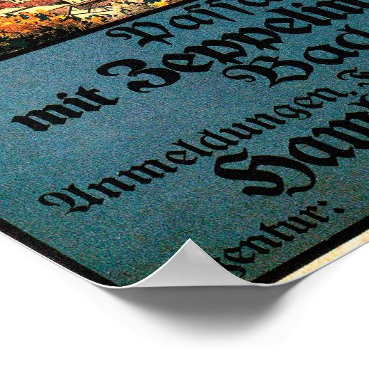 Luftschiff Zeppelin Luchthaven over het Poster van (Hoek)