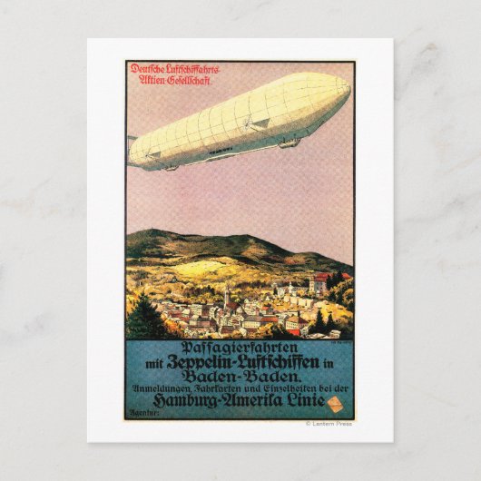Luftschiff Zeppelin Luchthaven over het Poster van Briefkaart (Voorkant)