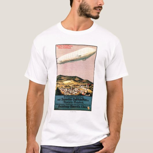 Luftschiff Zeppelin Luchthaven over het Poster van T-shirt (Voorkant)