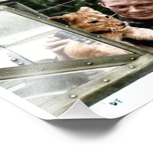 Luftwaffe Ace Franz von Werra en Simba Foto Afdruk (Hoek)