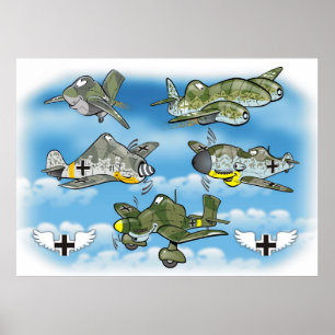 luftwaffe beroemde ww2 - strijders poster