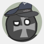 LuftwaffeBall - polandball Ronde Sticker (Voorkant)