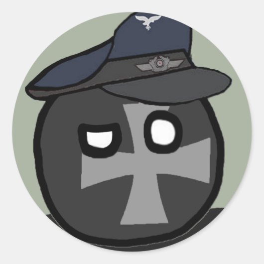 LuftwaffeBall - polandball Ronde Sticker (Voorkant)