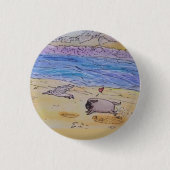 Lug het kinderbadge - Beach Fun Ronde Button 3,2 Cm (Voorkant)