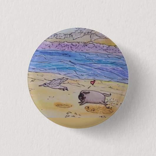 Lug het kinderbadge - Beach Fun Ronde Button 3,2 Cm (Voorkant)