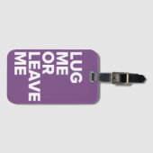 Lug me of laat me Paars Bagagelabel achter (Voorkant (horizontaal))