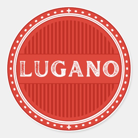 Lugano City Pride Emblem – Swiss Identity Ronde Sticker (Voorkant)