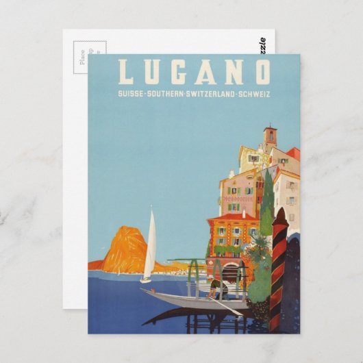 Lugano Italian Resort Zwitserland Briefkaart (Voorkant / Achterkant)
