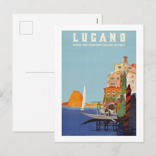  Lugano Italian Resort Zwitserland Feestdagenkaart (Voorkant / Achterkant)