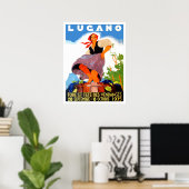 Lugano, Italië, meisje maakt wijn, Poster (Thuiskantoor)