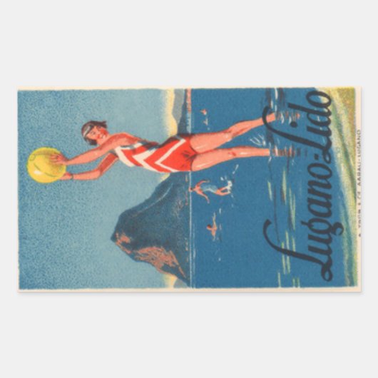 Lugano Lido Rechthoekige Sticker (Voorkant)