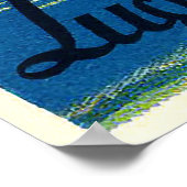 Lugano-meer, strand, meisje met strandbal,  poster (Hoek)