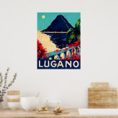 Lugano-meer, Zwitserland, uitzicht van het hotel t Poster (Keuken)